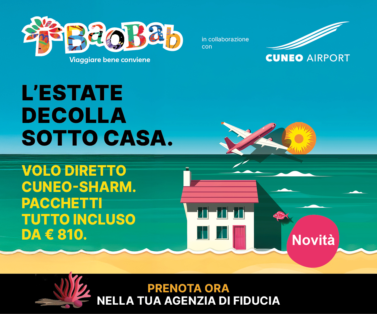 banner cuneo-sharm Pacchetto volo + soggiorno per Sharm El Sheikh con volo diretto da Cuneo